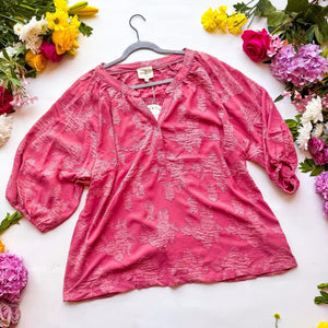 Umgee Pink Embossed Top EXT
