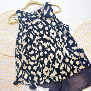 Umgee Black/Beige Print Tank