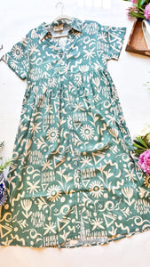 Sage Print Maxi Dress