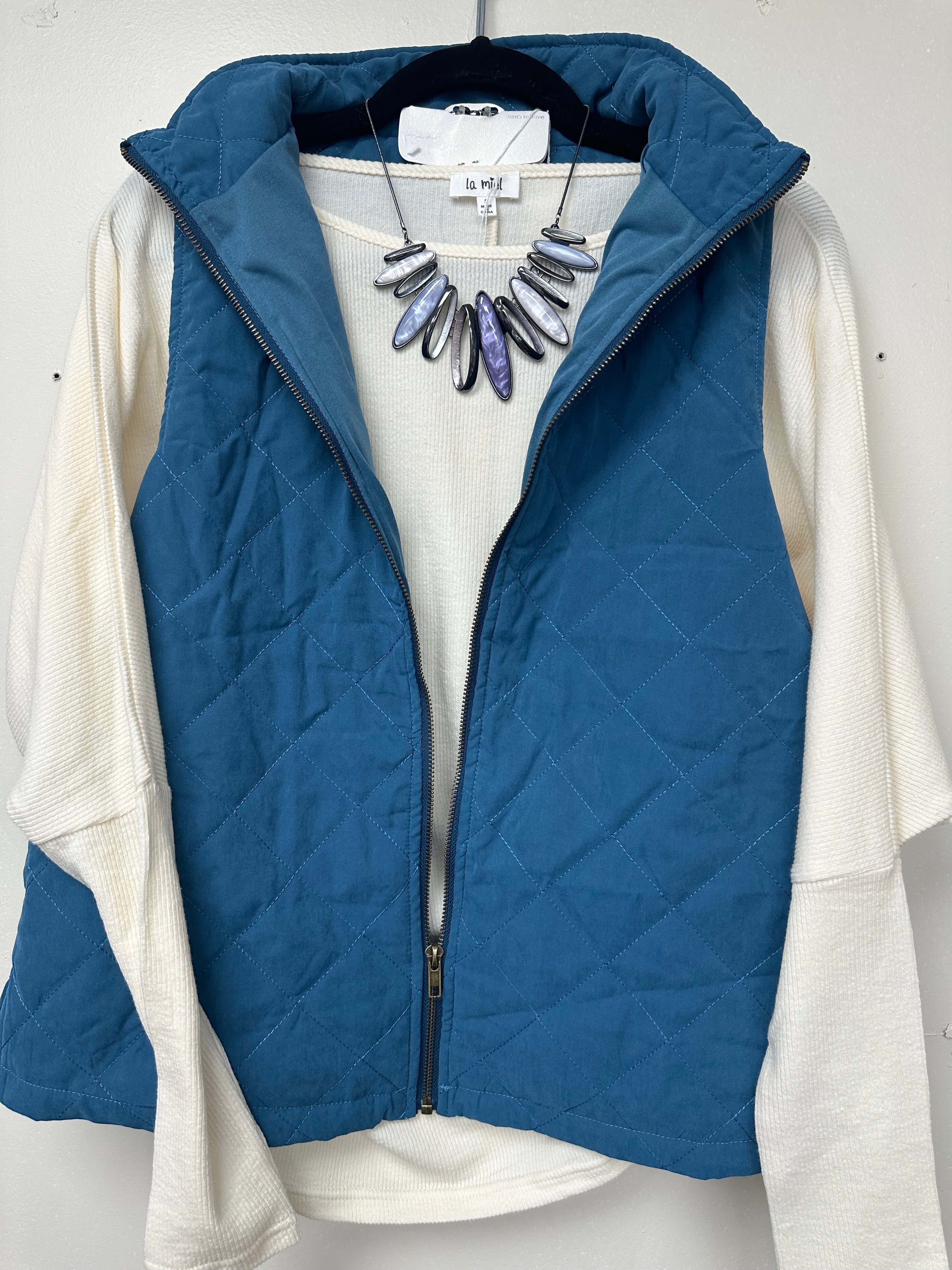 Blue Quilted Vest