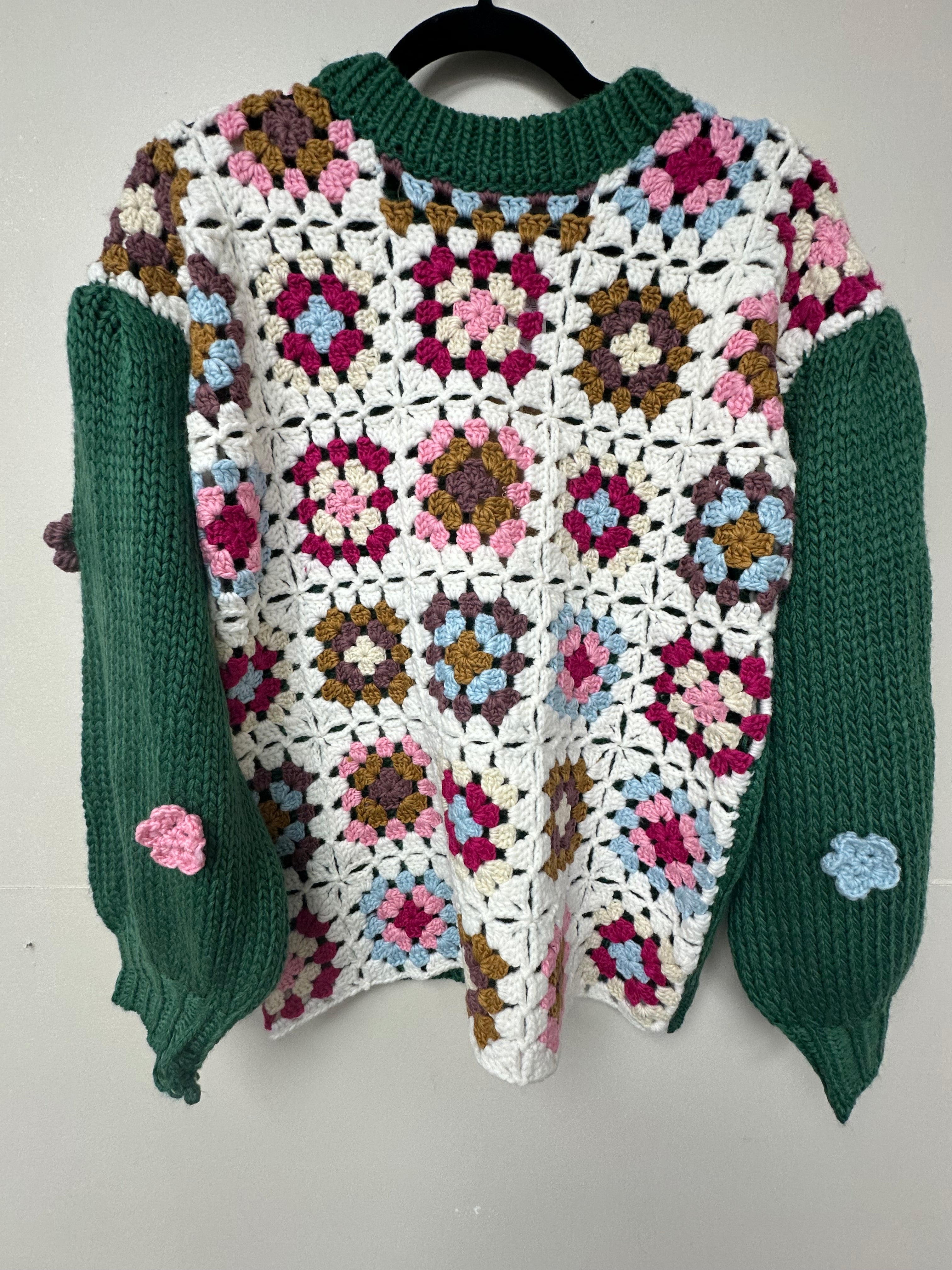 Green Crochet Sweater