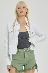 Frayed Hem White Jacket