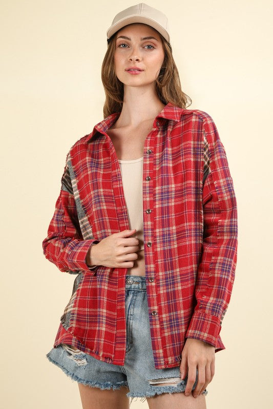 Red Plaid Contras Flannel