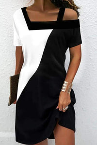 Black and White Color Block Dress