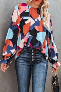 Multi Color Abstract Long Sleeve